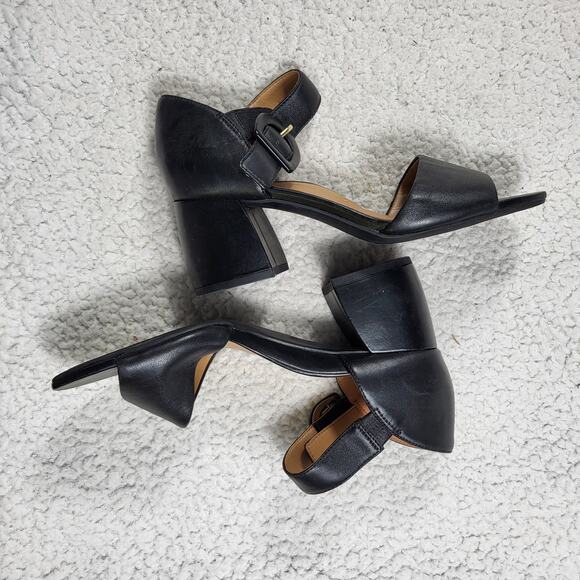 Vionic Chardonnay heeled Sandal Black Leather size 8 - Picture 2 of 6